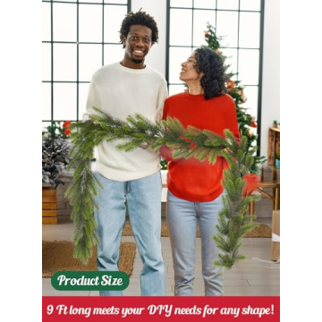 9 Ft Real Touch Norfolk Pine Garland for Festive Decor