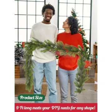9 Ft Real Touch Norfolk Pine Garland for Festive Decor