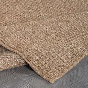 Beverly Rug Easy Jute Runner 2x7 Solid Washable Rug