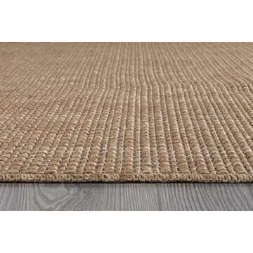 Beverly Rug Easy Jute Runner 2x7 Solid Washable Rug