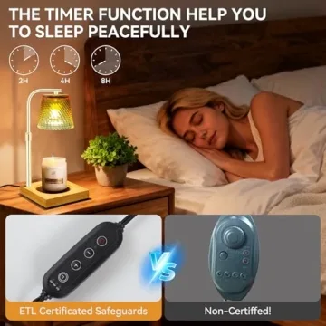 Elegant Candle Warmer Lamp with Adjustable Timer and Brightness