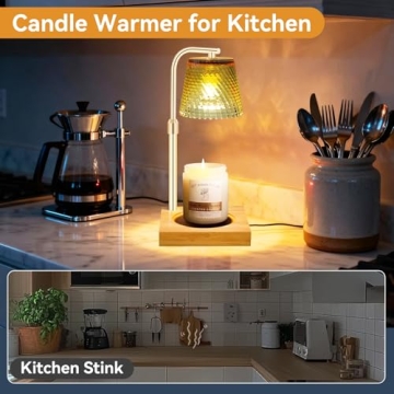 Elegant Candle Warmer Lamp with Adjustable Timer and Brightness
