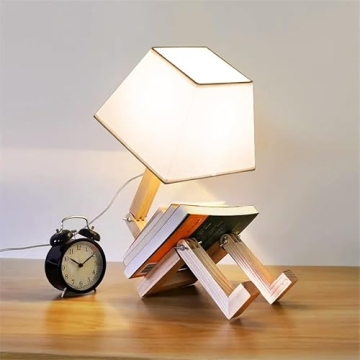 ELINKUME Robot Desk Lamp with Dimmable Function and Bookshelf