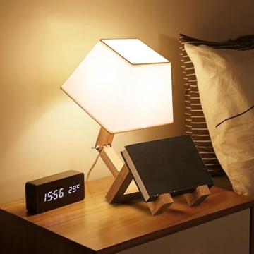 ELINKUME Robot Desk Lamp with Dimmable Function and Bookshelf