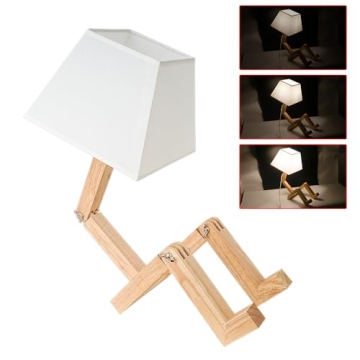 ELINKUME Robot Desk Lamp with Dimmable Function and Bookshelf