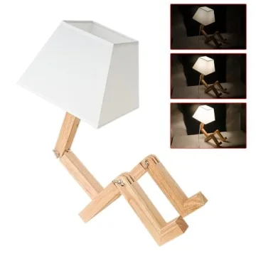 ELINKUME Robot Desk Lamp with Dimmable Function and Bookshelf