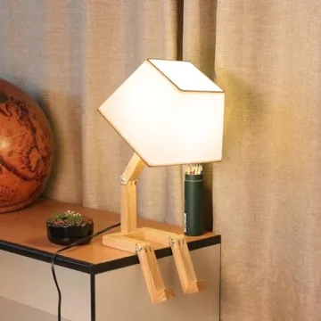 ELINKUME Robot Desk Lamp with Dimmable Function and Bookshelf