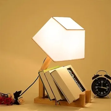 ELINKUME Robot Desk Lamp with Dimmable Function and Bookshelf