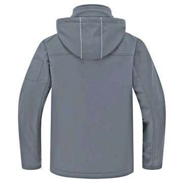 CREATMO US Men's Outdoor Hiking Ski Jacket Waterproof Hooded Multiple Pockets Coats Ski Sport Warm F...