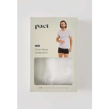 Pact Men's Organic Cotton Crew Undershirt 2-Pack