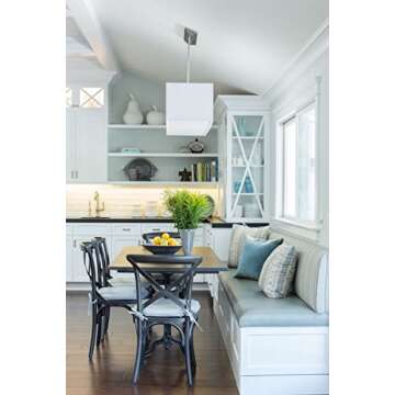 2xhome Set of 2 Farmhouse Cross Back Chairs with X Back, Assembled Solid Real Wooden Antique Style D...