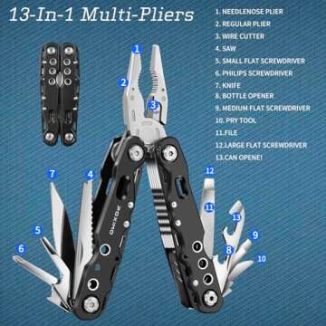 Multitools for Man, Gifts for Men Dad Him, Men Gifts with 14 In 1 Multi-tool Pliers, Pocket Knife, Tactical Pen, 3 Items Pack, Multi tools Gifts for Father