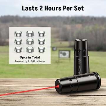 MidTen Bore Sighting Laser 9mm Laser Bore Sighter with Batteries