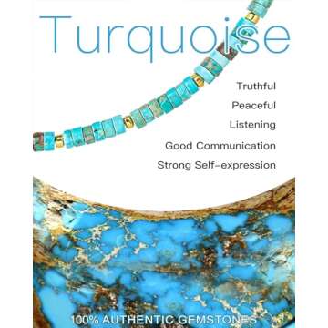 MIDDLUX Turquoise Choker Necklace - Adjustable Summer Jewelry