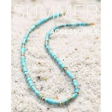 MIDDLUX Turquoise Choker Necklace - Adjustable Summer Jewelry