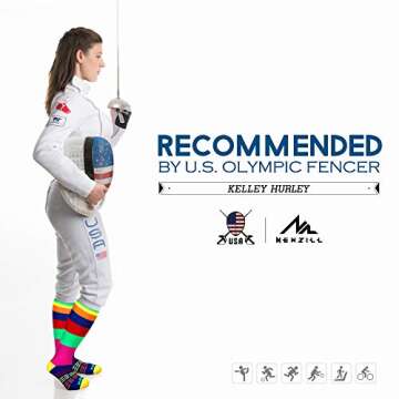 NEWZILL Medical Compression Socks for Women and Men Circulation 20-30 mmHg Best Compression Stockings for Running Athletic Travel Flight Nurses Rainbow