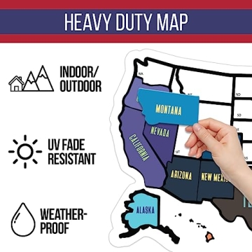 Durable RV State Sticker Map for Adventurous Travelers
