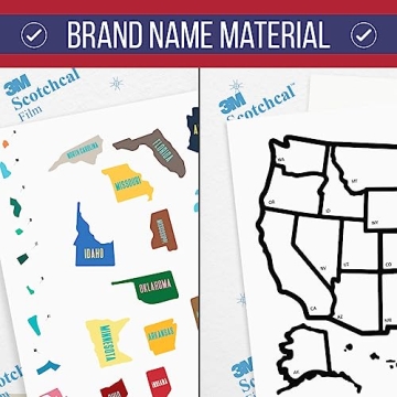 Durable RV State Sticker Map for Adventurous Travelers