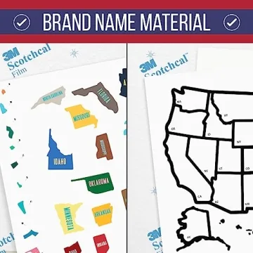 Durable RV State Sticker Map for Adventurous Travelers