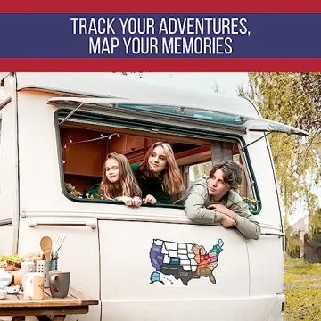 Durable RV State Sticker Map for Adventurous Travelers