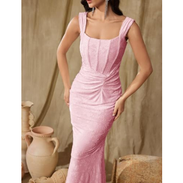 Elegant Lace Fishtail Midi Dress for Women - Perfect Party Outfit