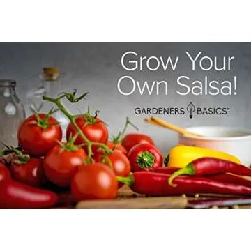Gardeners Basics, Heirloom Hot Salsa Growing Seed Packets 8 Varieties Habanero, Jalapeno, Serrano Peppers, Roma, San Marzano Tomato, Cilantro, Green Onion, Tomatillo for Garden Non-GMO Heirloom