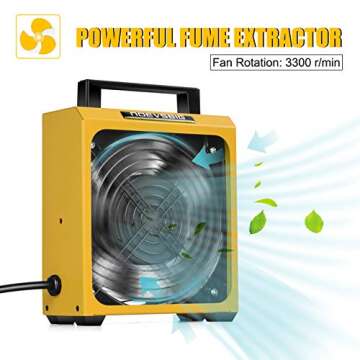 Solder Fume Extractor Smoke Absorber Remover Smoke Prevention Absorber Fume Extractor Smoke Fan Soldering Fan DIY Working Fan for Soldering Station Stained Glass Laser Cutter