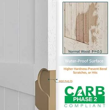 ALAMEDADT Sliding Barn Door with Barn Door Hardware Kit& Handle& Floor Guides,Pre-Drilled Holes Easy Assembly - Include Installation Manual, Water-Proof PVC Surface, H-Frame, White