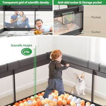 Fodoss Baby Playpen with Mat, Perfect for Small Spaces