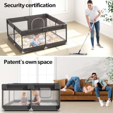Fodoss Baby Playpen with Mat, Perfect for Small Spaces