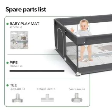 Fodoss Baby Playpen with Mat, Perfect for Small Spaces