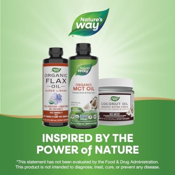 Nature's Way Organic MCT Oil, 16 Fl Oz, Brain and Body Fuel from Coconuts*, C8 Caprylic Acid and C10 Capric Acid, Keto and Paleo Certified, Organic, Non-GMO Project Verified (Packaging May Vary)