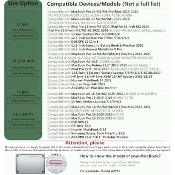 HYZUO 15-16 Inch Stylish Laptop Sleeve with Stand