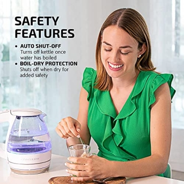 OVENTE Glass Electric Kettle Fast Boiling BPA Free 1.5L