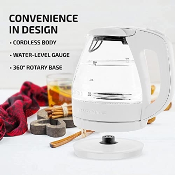 OVENTE Glass Electric Kettle Fast Boiling BPA Free 1.5L