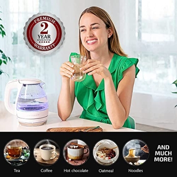 OVENTE Glass Electric Kettle Fast Boiling BPA Free 1.5L