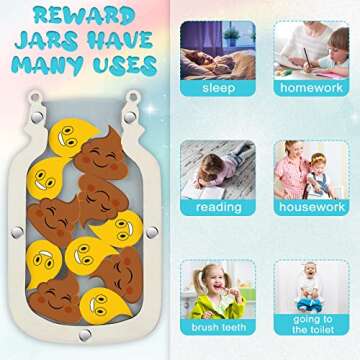 Qunclay Reward Chart for Kids, Behavior Reward Jar and Chore Chart for Toddlers Boys Girls Good Behavior Home Training Jar Motivate Responsibility Christmas Gift(Fresh Style)