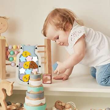 Qunclay Reward Chart for Kids, Behavior Reward Jar and Chore Chart for Toddlers Boys Girls Good Behavior Home Training Jar Motivate Responsibility Christmas Gift(Fresh Style)