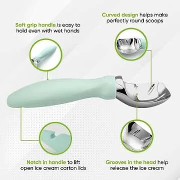 Spring Chef Heavy Duty Ice Cream Scoop for Perfect Scoops