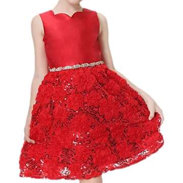 Charming Red Christmas Dress for Young Girls