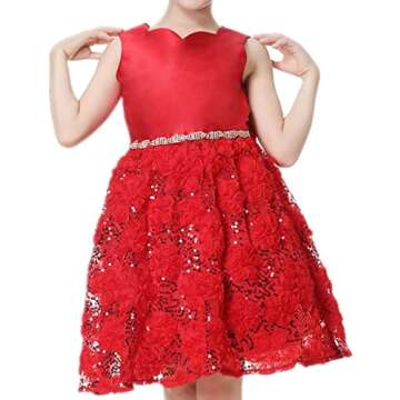 Charming Red Christmas Dress for Young Girls