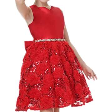 Charming Red Christmas Dress for Young Girls