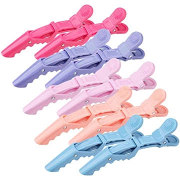 OBSCYON Plastic Non Slip Hair Clips - 10PCS Macaroon, Professional Alligator Hair Styling Clips