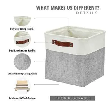 Stylish DECOMOMO 13 Inch Cube Storage Bins (4 Pack)