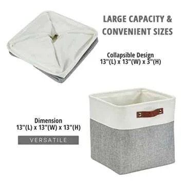 Stylish DECOMOMO 13 Inch Cube Storage Bins (4 Pack)