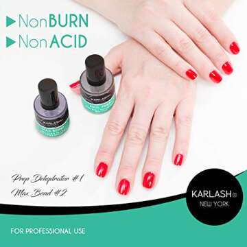 Karlash Professional USA Natural Nail Prep Dehydrate & Acid Free Bond Primer, Nail Bond, Superior Bonding Primer for Acrylic Powder and Gel Nail Polish 0.5 oz