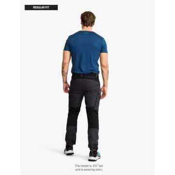 RevolutionRace Men’s RVRC GP Pants, Durable Pants for All Outdoor Activities, Jet Black, L