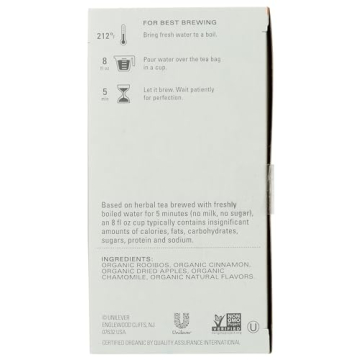 Tazo Organic Baked Cinnamon Apple Tea 20 ct for Cozy Moments