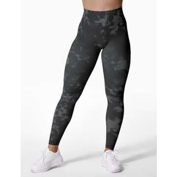 YEOREO Workout Leggings for Women Jada Scrunch Butt Lifting Leggings Seamless Screen Print Gym Yoga Pants Black XL