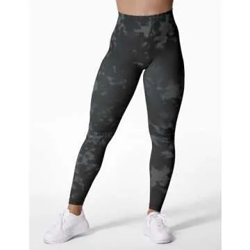 YEOREO Workout Leggings for Women Jada Scrunch Butt Lifting Leggings Seamless Screen Print Gym Yoga Pants Black XL